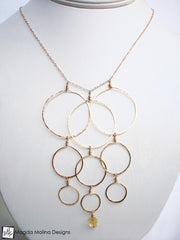 The Elegant Gold Bubbles & Citrine Necklace