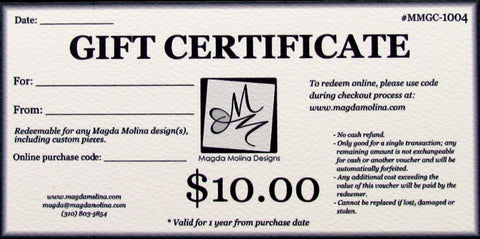 Gift Certificate (mailed version)