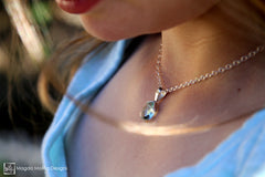 Mini Goddess (children) Simple Quartz Drop on Silver Necklace