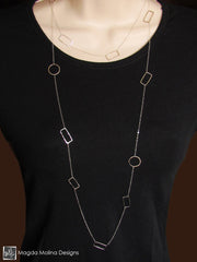 The Long And Delicate Silver Geometry Necklace
