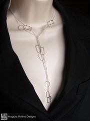 The Long And Delicate Silver Geometry Necklace