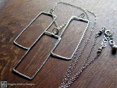 The Hammered Silver Rectangles Necklace