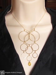 The Elegant Gold Bubbles & Citrine Necklace