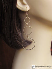 The Hammered Silver or Gold Bubbles Earrings