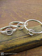 The Delicate Mini Silver Bubbles Stackable Rings (1 piece)