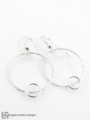 The Hammered Silver Mini Bubbles Hoop Earrings