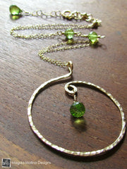 The Hammered Silver or Gold Spiral Necklace