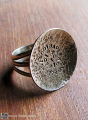 The Large Silver LOVE: INFINITE Affirmation Ring