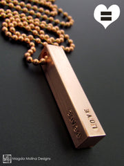 The PEACE LOVE & UNITY Copper Omnisex Necklace