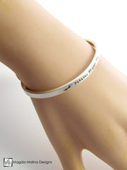 The "POWERED BY LOVE" Hand Stamped Omnisex Silver Cuff Bracelet