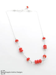 Mini Goddess (children) Simple Pink Coral Necklace