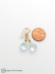 The Gold or Silver And Light Blue Quartz Mini Drop Earrings