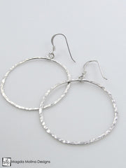 The Delicate Hammered Silver Circle Earrings