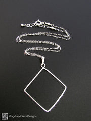 The Delicate Hammered Silver Diamond Necklace