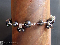 The Grounding Silver And Hematite Cluster Bracelet