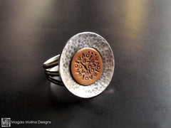 The Large Silver & Copper LOVE: INFINITE Affirmation Ring