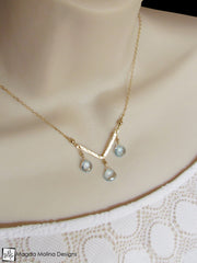 The Something Blue Necklace: Hammered Gold And Fancy Blue Topaz