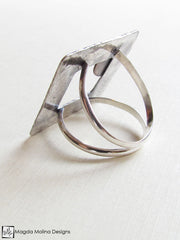The Square Silver And Copper LOVE: INFINITE Spiral Affirmation Ring