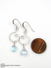 The Hammered Silver or Gold Spiral Earrings