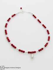 Mini Goddess (children) Red Coral and Silver Necklace