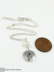 Mini Goddess (children) Personalized Silver And Freshwater Pearl Chain Necklace