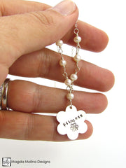 Mini Goddess (children) Hand Stamped "princess" Flower Necklace