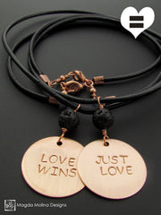 The JUST LOVE or LOVE WINS Copper Omnisex Necklace