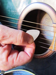 Stainless Steel Guitar Pick Hand Stamped "YOU ROCK!"