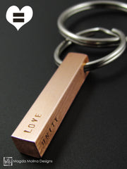 The PEACE LOVE & UNITY Copper Keychain