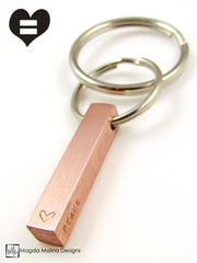 The PEACE LOVE & UNITY Copper Keychain