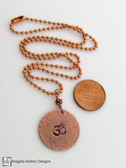 The Hand Stamped And Hammered Copper OM Necklace