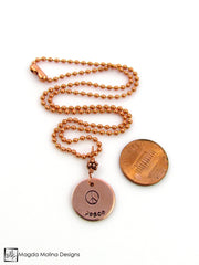 The Hand Stamped PEACE Copper Necklace