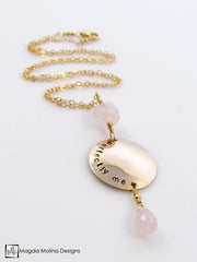 Delicate PERFECTLY ME Gold Filled and Rose Quartz Necklace