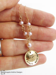 Mini Goddess (children) Personalized Hashtag Freshwater Pearl Necklace