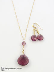 The Gold or Silver And Purple Quartz Mini Drop Earrings