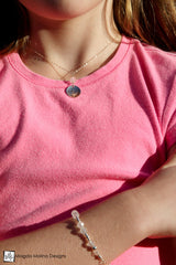 Mini Goddess (children) Rose Quartz Bracelet With Silver or Gold Accent