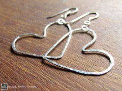 The Fun Hammered Silver Hearts Dangle Earrings