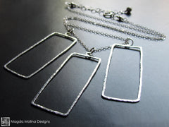 The Hammered Silver Rectangles Necklace