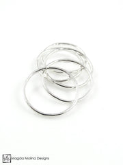 The Five Hammered Silver Stackable Eternity Rings