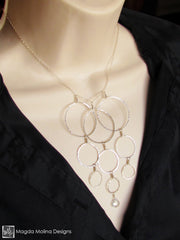 The Elegant Silver Bubbles & Moonstone Necklace