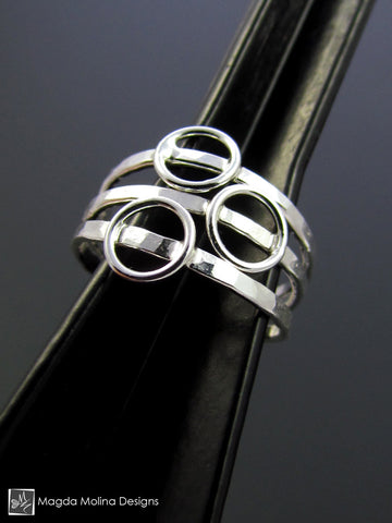 WHOLESALE - The Delicate Mini Silver Bubbles Stackable Rings