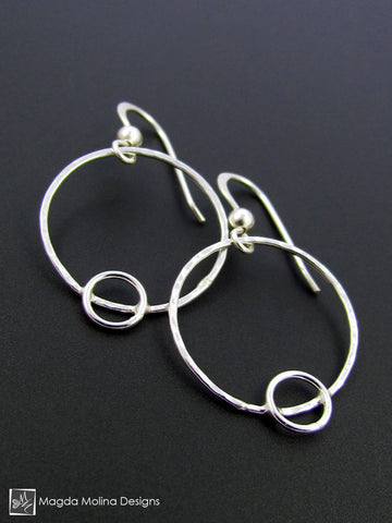 WHOLESALE - The Hammered Silver Mini Bubbles Hoop Earrings