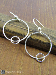The Hammered Silver Mini Bubbles Hoop Earrings