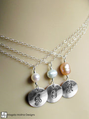 Mini Goddess (children) Personalized Silver And Freshwater Pearl Chain Necklace