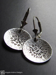 The Hammered Silver LOVE: INFINITE Spiral Affirmation Earrings
