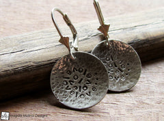 The Hammered Silver LOVE: INFINITE Spiral Affirmation Earrings