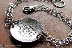 The Hammered Silver LOVE: INFINITE Affirmation Bracelet