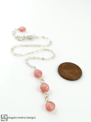 Mini Goddess (children) Triple Cherry Quartz on Delicate Chain Necklace