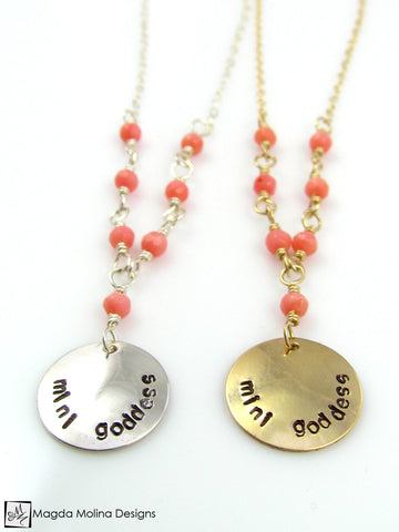 WHOLESALE - Mini Goddess (children) Pink Coral Necklace