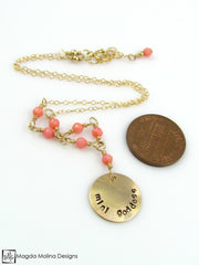 Mini Goddess (children) Pink Coral Necklace